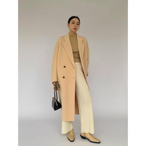 Autumn and winter handmade double-sided wool Albaka alpaca oversized coat female woolen coat