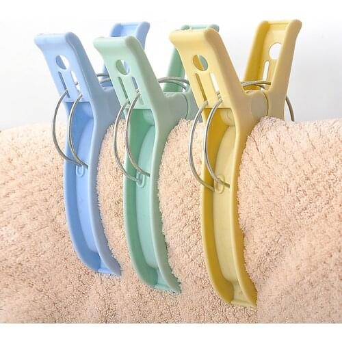 Plastic Color Clothes Pegs Beach Towel Clamp Laundry Clothes Pins Large Size Drying Racks Retaining Clip Organization