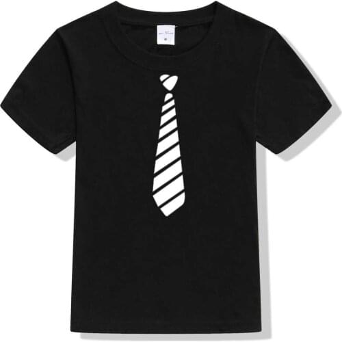 Gentleman bow tie funny print casual t shirt for child boy girl 3 4 5 6 7 8 9 10 years hip hop kids t-shirt teen summer clothes