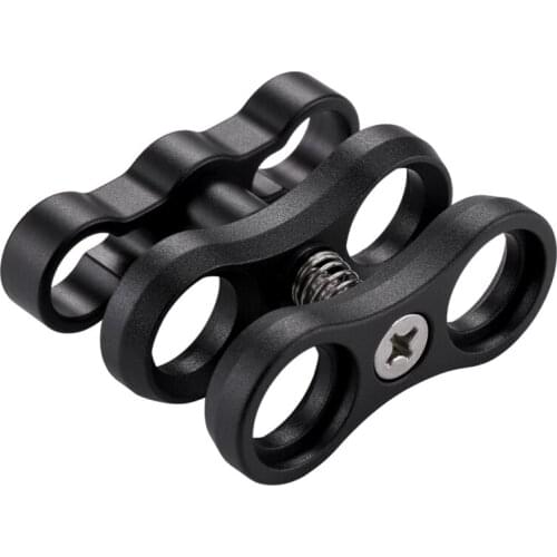 PULUZ Dual Aluminum Alloy Clamp for Underwater Arm System for Gopro Hero 7 6 5 Hero4/3+/3 SJ4000 SJ5000 XIAO YI 4K