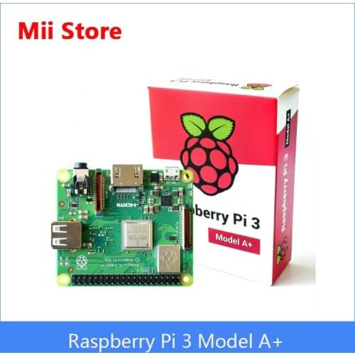 Raspberry Pi 3 Model A+ with 1.4GHz 64-bit quad-core ARM Cortex-A53 CPU 512MB LPDDR2 SDRAM Dual-band wireless Bluetooth 4.2