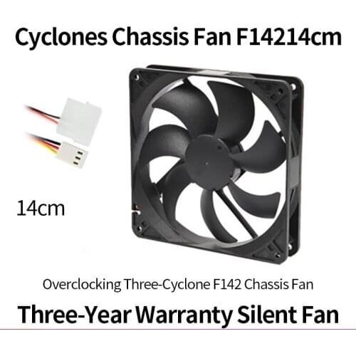 Overclocking Three Cyclone 14cm Computer Case Cooling Fan, Silent, No Light And No Light Fan 14 Cm 14025