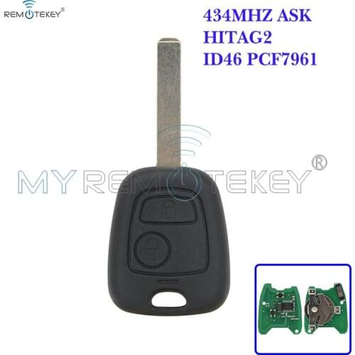 Remtekey Car Remote Key for Citroen Peugeot 2 Button 434mhz VA2 ID46 Electronic Chip On Board pcf7961