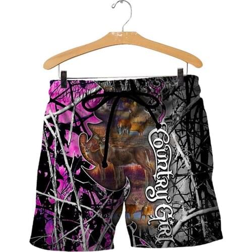 Rural girl 3D full print mens and womens print casual beach shorts fashion street hip-hop shorts-001