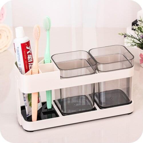 Toothbrush rack Stand holder set Simple Makeup Case Shaving bathroom Storage Organizer White mouthwash cup toothpaste box 2021