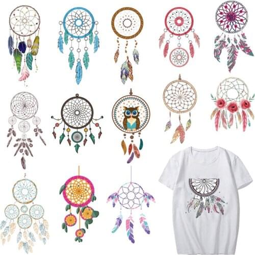 Iron-On Heat Transfer Ironing Stickers Kids Clothing T-shirt Thermal Dreamcatcher Patches Washable decal DIY Accessory Appliques