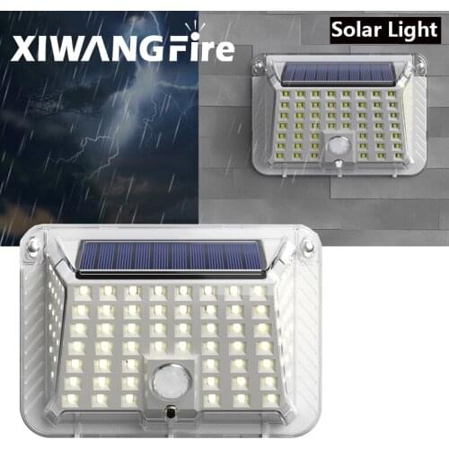 Three-Sided 100LED Solar Light With 3 Modes Human Body Induction Light Garden Wall light Outdoor Waterproof Street Light