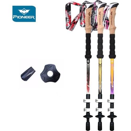 Mountain-climbing Walking Stick Carbon Fibers Ultra light 3 Section External lock Outdoor Hiking 135cm