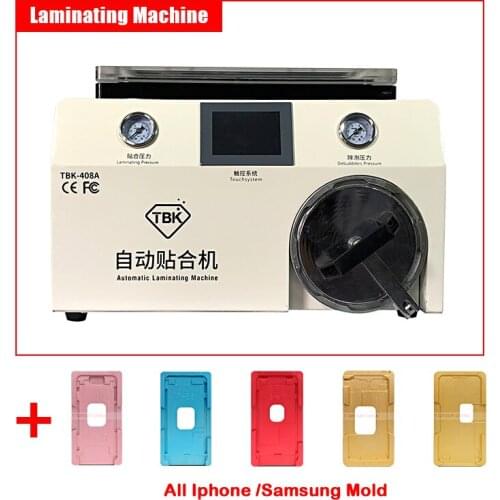 TBK 408A 15 Inch Vacuum Pump LCD OCA Laminator built-in 8 inches debubble machine For Smart Phone Touch Screen with mold