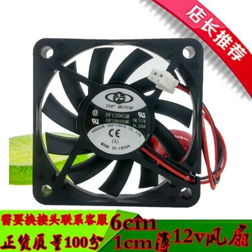 TOP MOTOR DF1206SM Server Cooling Fan DC 12V 0.20A 60x60x10mm 3-wire