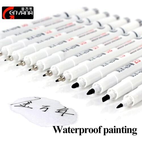 GENVANA Waterproof Hook Line Pen 12pcs/set Fine Hand-painted Hook Line Pen Sketch Pen Water-resistant Not Easy To Fade G-0990T