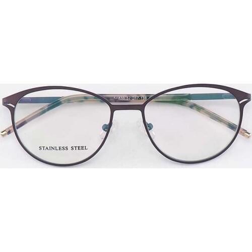 YOUTOP Womens Stainless Steel Full-rim Round Prescription Glasses Frame Eyeglasses Fashion Optical Male Eyewear S6830