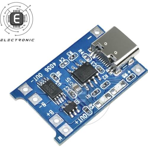 5PCS 5V 1A Type-C USB 18650 TC4056A Lithium Battery Charger Module Charging Board With Protection Dual Functions 1A Li-ion Board
