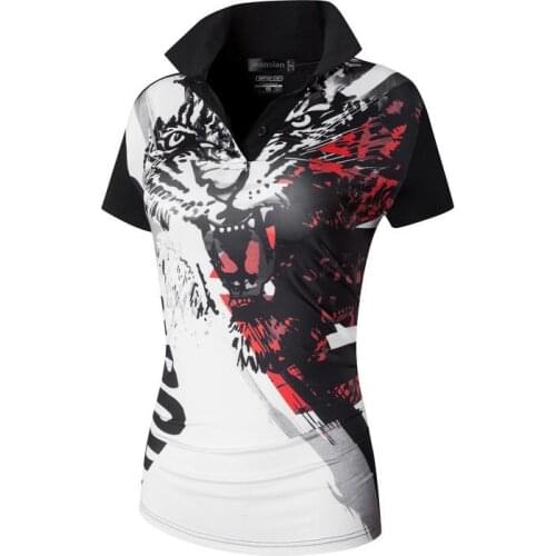 Jeansian Womens Casual Designer Short Sleeve T-Shirt Tee Shirts Tshirt Golf Tennis Badminton SWT259 Black2