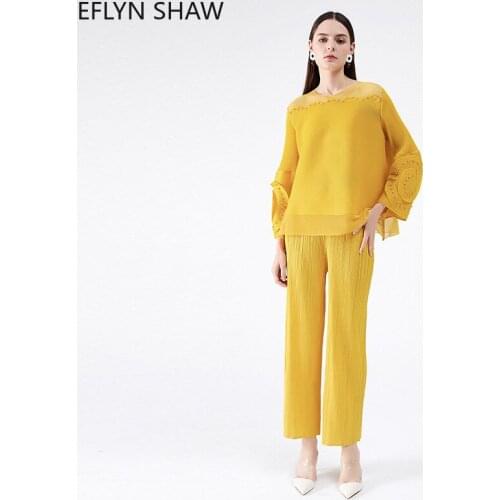 Summer New Women Sets Ladies Beaded Tops & Loose Straight-leg Pants Suits Arabic Leisure Two Piece Suit Oversized Trousers 2 Pcs