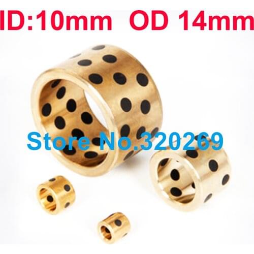 1PC JDB Graphite Lubricating Brass Bearing Sleeve Oilless Embedded Bushes ID 10MM OD14MM 10x14x25 10x14x7 10x14x8 10x14x20