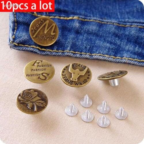 10pcs/vanzlife Nostalgic buttoned copper coat round button creative jeans buttoned clothes button men and women trousers buckle