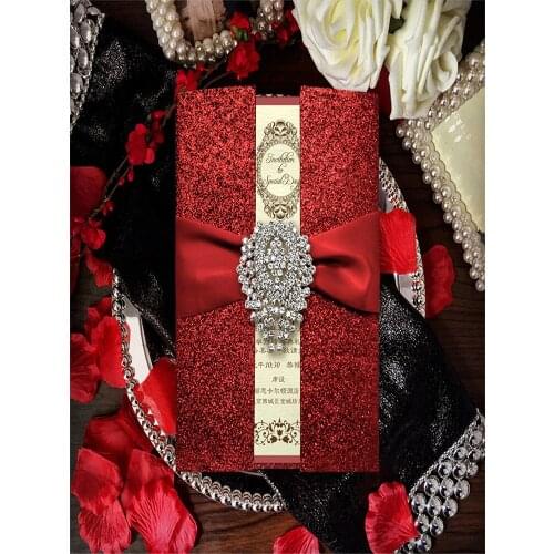 10pcs High-end hot stamping wedding invitations Creative wedding supplies Wedding invitations card Business invitation