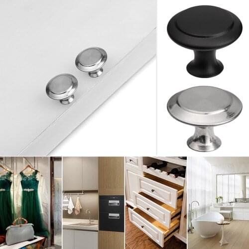 2pcs Round Shape Cabinet Knobs Kitchen Cabinet Drawer Pull Handle With Screw Wardrobe Furniture Fitting Cupboard Hardware