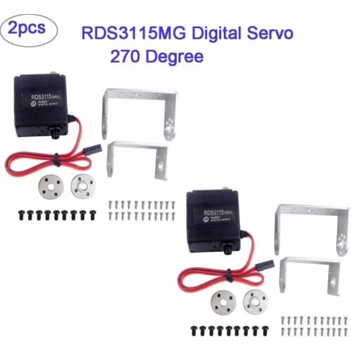 2pcs RDS3115MG 17KG Large Torque 270 Degree Digital Servo, Biaxial Digital Servo Motor for RC Robot Smart Car Boat FZ2125-01