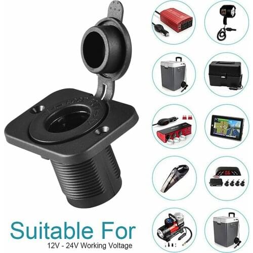 2pcs Universal 12V Auto Motorcycle Cigarette Lighter Socket KFZ Einbau Steckdose Zigarettenanzünder Mit Kabel Bord Buchse