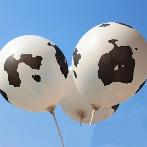 20pcs 12 inch Thicken Cow Printing Latex Balloons Helium Farm Cow Animals Ball For Birthday Wedding Party Decoration
