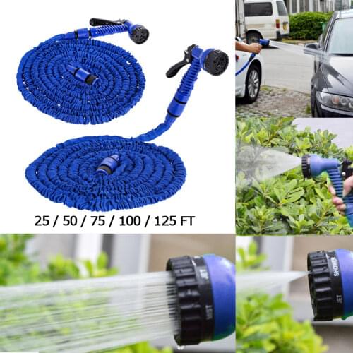 25/50/100/125/200FT Garden Hose Expandable Flexible Plastic Hoses Water Pipe with Sprayer Gun To Watering Car Wash Spray