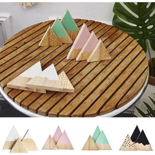 3Pcs/Set Fashion Nordic Style Wooden Hills Mountain Style Triangle Shaped Kids Bedroom Photography Props Decoration Ornaments