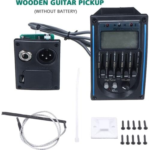 5 Band LCD Acoustic Guitar Pickup Preamp EQ Equalizer Piezo Pickup Professional Volume Control Tuner Guitars Instrument Parts