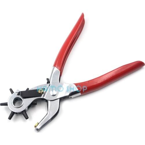9 Inch Red Handle Eyelet Plier Punch Tool Leather Belt Snap Grommet Hole Belt DIY