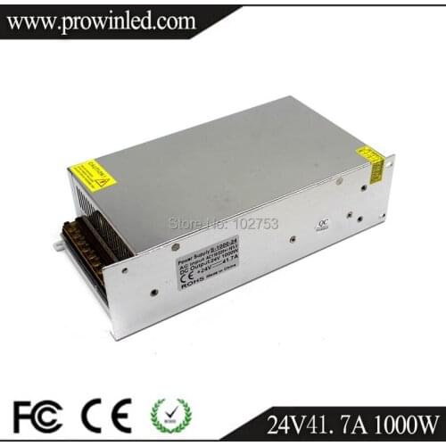 Free shipping Metal case type 24 volt power supply, 24v 1000w LED driver smps switching transformer ac 110V/220V to dc converter
