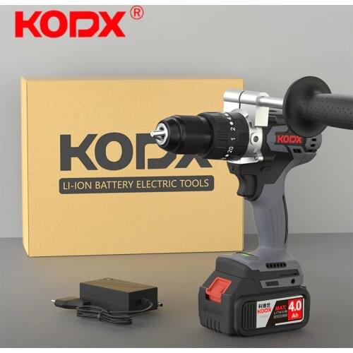 21V Brushless Cordless Drill High torque Impact Drill 4.0AH 6.0AH Battery Ice Drill Fishing Concrete drilling
