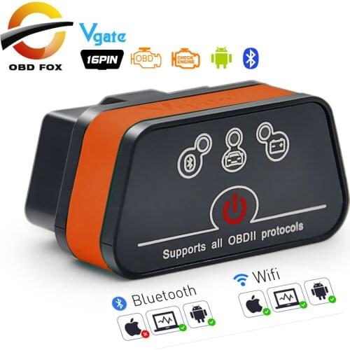 Vgate iCar2 ELM327 Wifi OBD2 Diagnostic Tool for IOS /Android/PC icar 2 Bluetooth-compate wifi ELM 327 OBDII Code Reader scanner