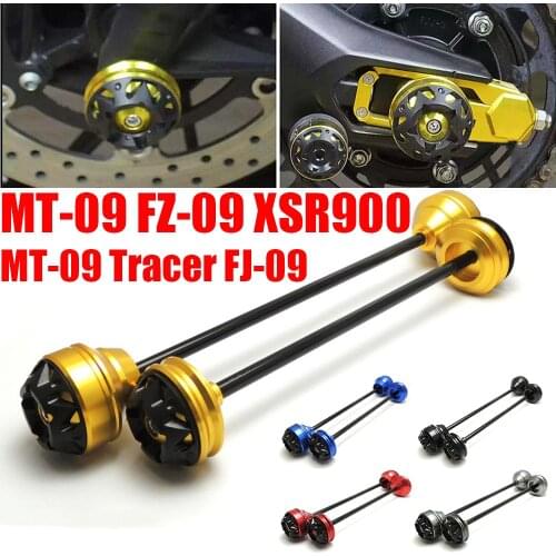 For YAMAHA MT09 FZ09 MT-09 FZ-09 2014-2017 Motorcycle Front Rear Wheel Fork Axle Sliders Cap Crash Protector Falling Accessories