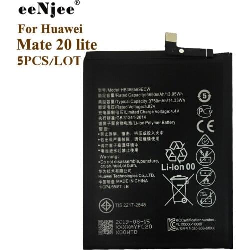 EENJEE 5PCS Cell Phone Battery HB386589ECW For Huawei Mate 20 Lite P10 Plus Honor 8X View 10 BKL-L09 Honor 20 20S Nova3 ORG QLTY