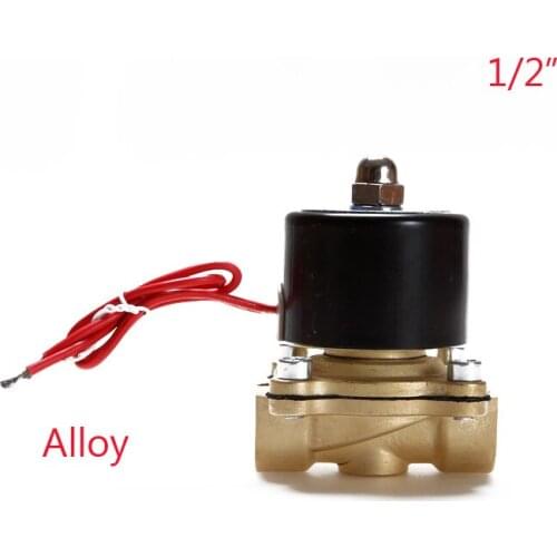 Electric Solenoid Valve Water Air N/C 2 Way 1/2" AC 220V 2W160-15 Alloy Body DC12V 24V AC110V 220V Alloy Water Valve