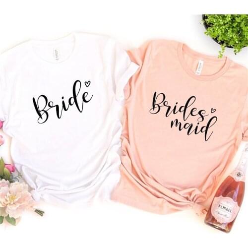Bride Brides Maid Bachelorette Party Tshirt Fashion Graphic Women T-shirt Ladies Wedding Bridal Party Tops Clothes 05KP