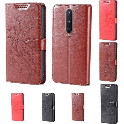 Intaglio icon butterfly flower Tower Flip Leather Wallet Phone Case For OnePlus 8 Phone cover with card slot