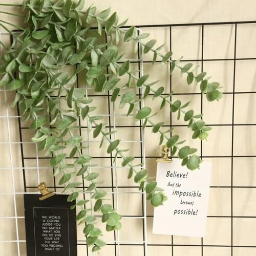 Artificial Plant Green Single Eucalyptus Leaves For Home Decoration Plant Wall Accessories Succulent Plastic Fake Plant Flowers