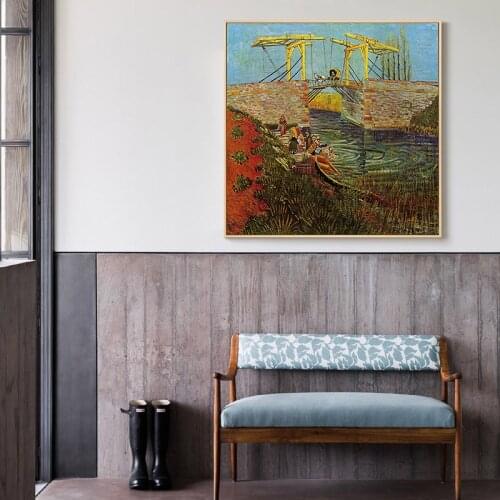 Langlois Bridge Van Gogh Painting on Canvas Cuadros Posters and Prints Scandinavian Wall Art Picture for Living Room Decor