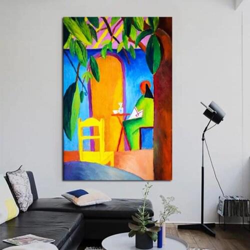 August Macke Turkish Cafe Wall Art Canvas Painting Poster Prints Modern Painting Wall Picture For Living Room Home Decor Artwork