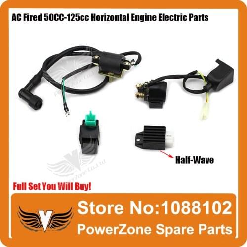 Ignition Coil + CDI UNIT + Half-Wave Rectifier Regulator + Solenoid Relay 110cc 125cc 140cc Pit Bike Dirt Bike Quad ATV Buggy