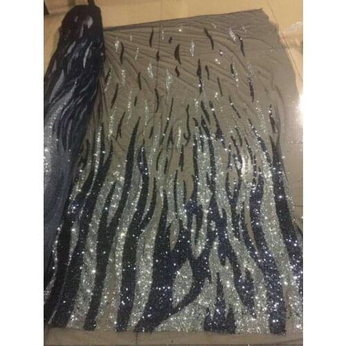 Best Selling glued glitter tulle mesh fabric ZH-101937 glued glitter sequins lace fabric