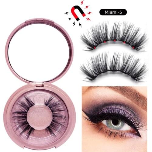 Magnet 3D Magnetic Eyelashes Thicker Reusable False Eyelashes Handmade No Glue Eye Lashes Makeup 2pcs/pair Magnet Lashes