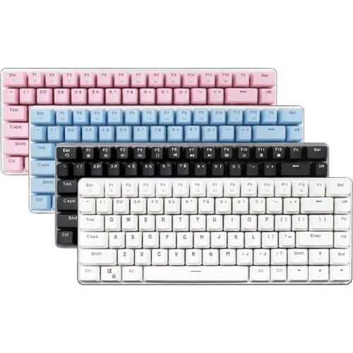 Mechanical Keyboard Black White Blue Pink Color Slim Mini Keyboard 82 Keys Swap Switch Mechanical Keyboard for Gaming Office