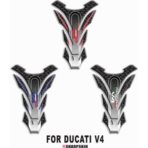 Motorcycle 3D fuel tank pad sticker protective decorative decal FOR DUCATI V4 Fishbone Protective Decals