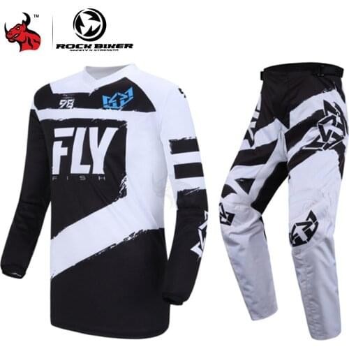 Men Motocross Jersey Set Men Summer Anti-fall Motorcycle Riding Jacket Breathable Off-Road Racing Motorbike Jacket Pants Suit