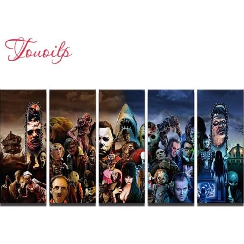 Full Square&round Diamond Painting,Horror,Skull,Wall Picture 3d Diamond Embroidery,Cross Stitch,Mosaic,stickers,home decor 5pcs