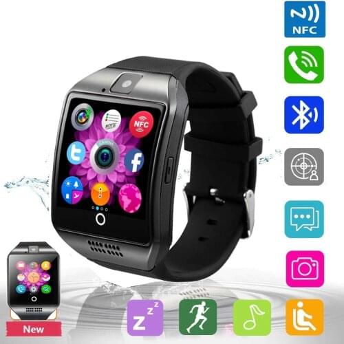 New Version Bluetooth Smart Watch Q18 With Touch Screen Big Battery Support TF Sim Card Camera for Android Phone Passometer