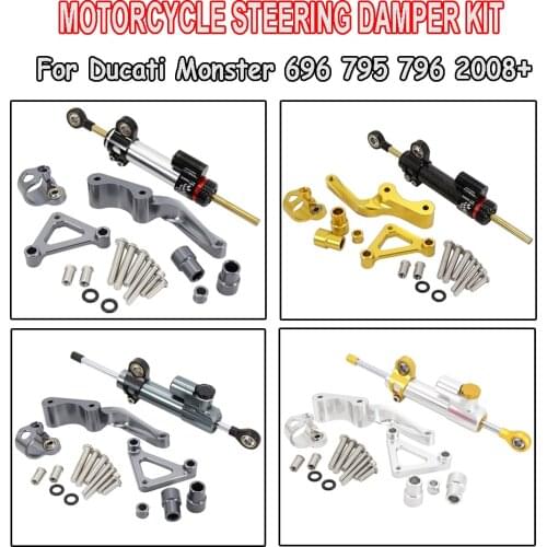 NEW Motorcycle Modified Damper Steering Stabilizer Mounting Bracket Support Kit For Ducati 795 796 2008-up